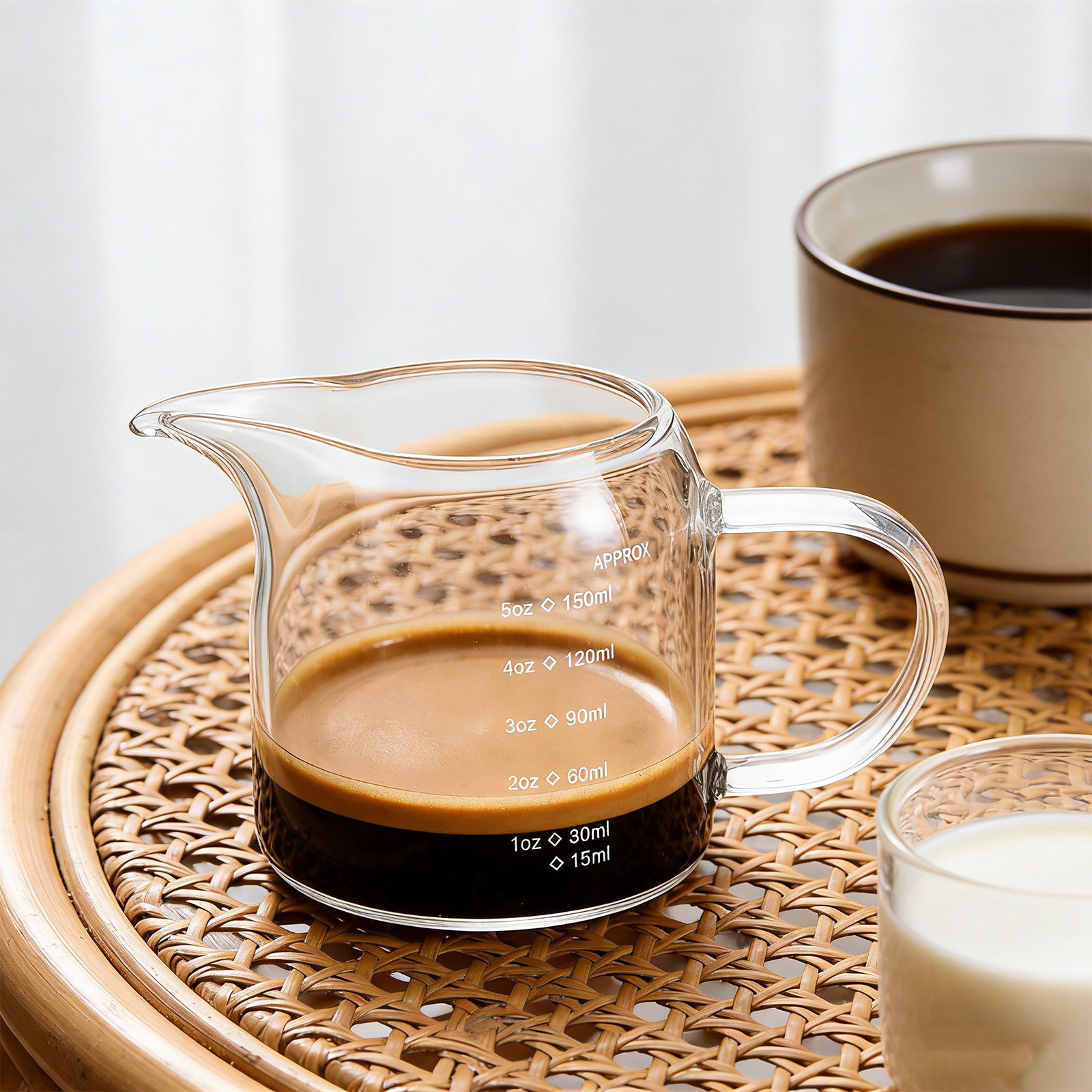 Espresso Shot Glass - Glass Espresso Measuring Cup 150Ml 5Oz