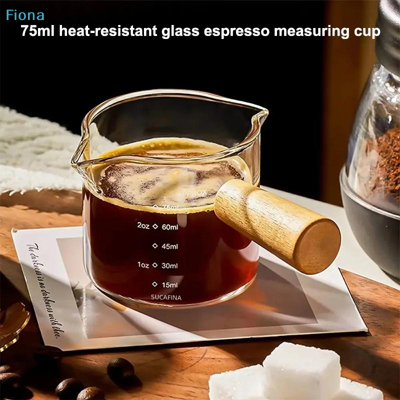 Espresso Shot Glass - ✔75ml Double Spout Glass Espresso Measuring