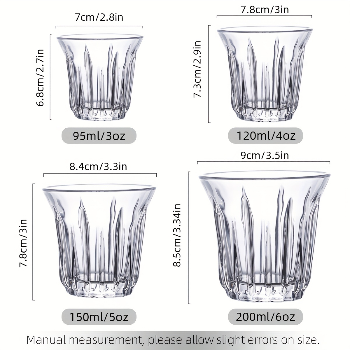 2 Pack Espresso Cups, Clear Gl - Espresso Shot Glass のレビューと価格