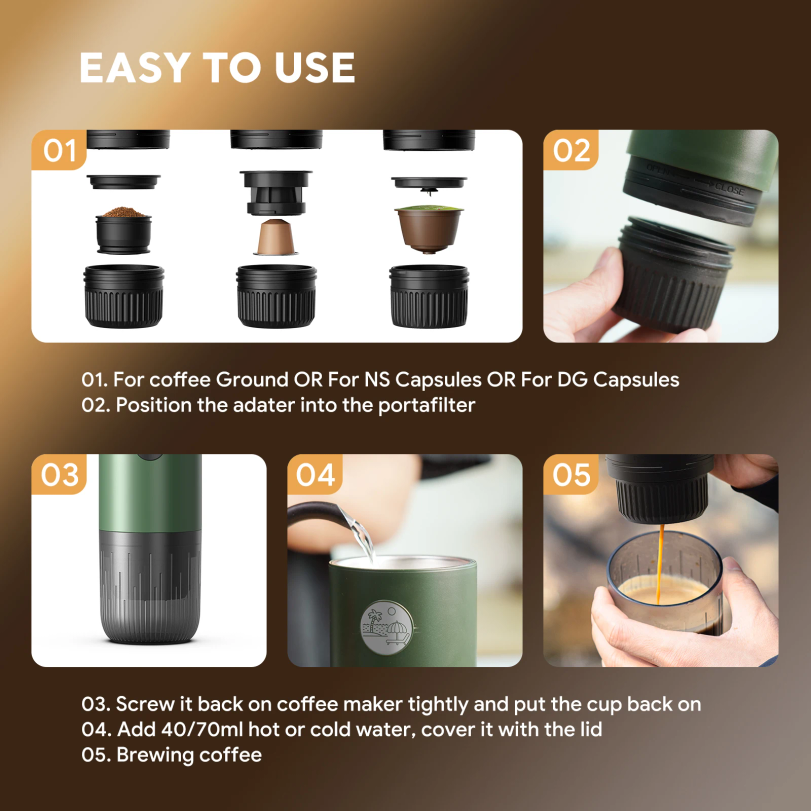 Portable Espresso Machine 3-in - Coffee Equipment Camping のレビューと価格
