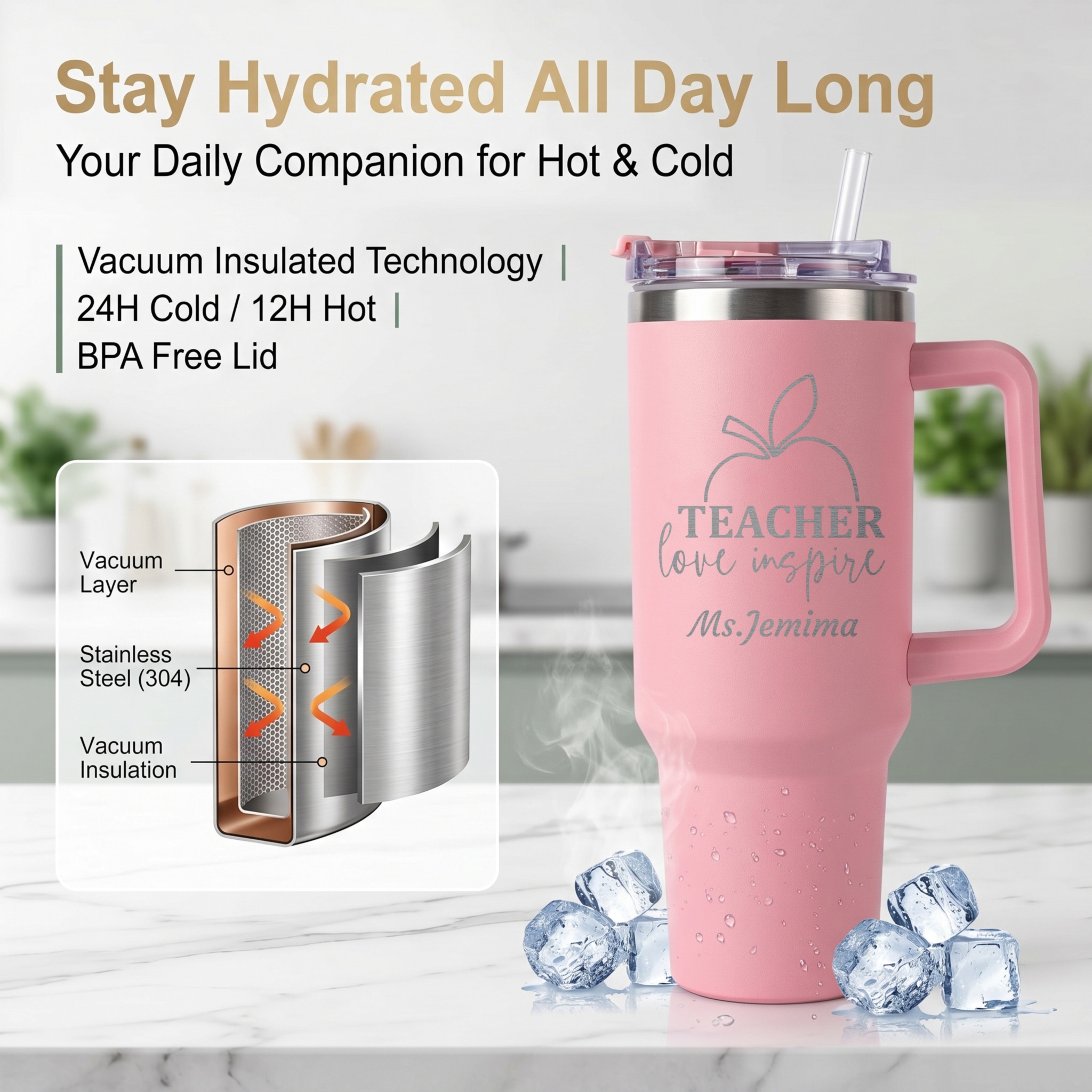 1L Teacher personalized text b - Coffee Equipment Camping のレビューと価格