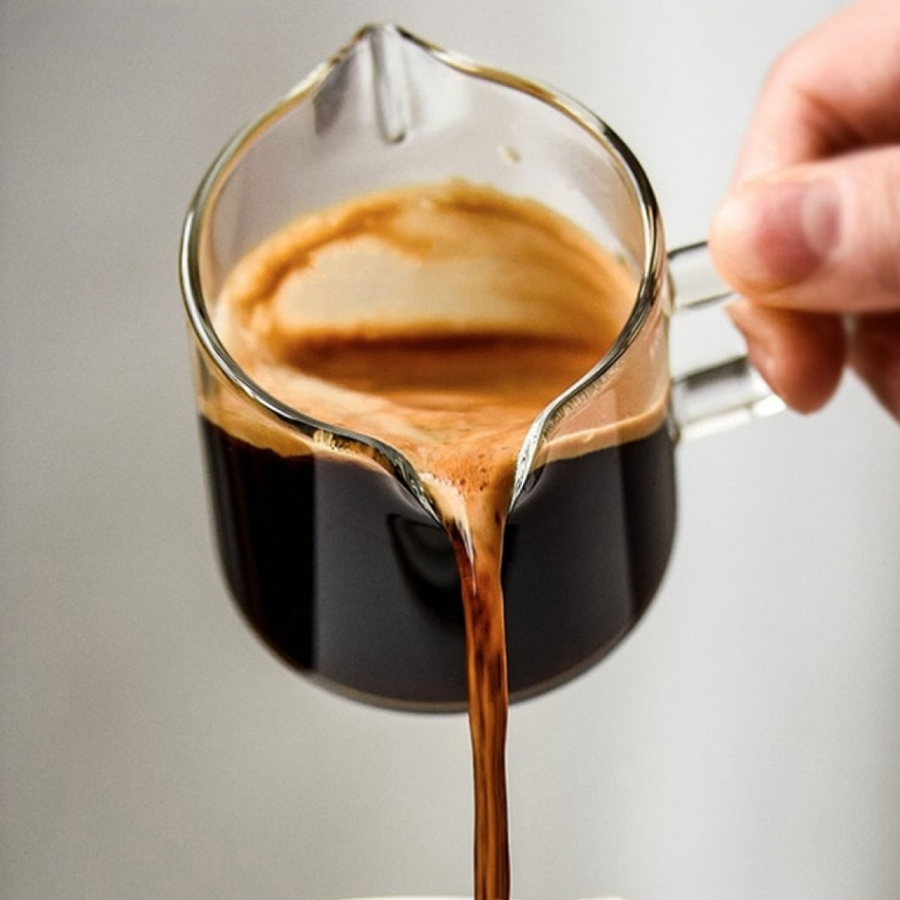 Double Spouts Milk Cup Clear S - Espresso Shot Glass のレビューと価格