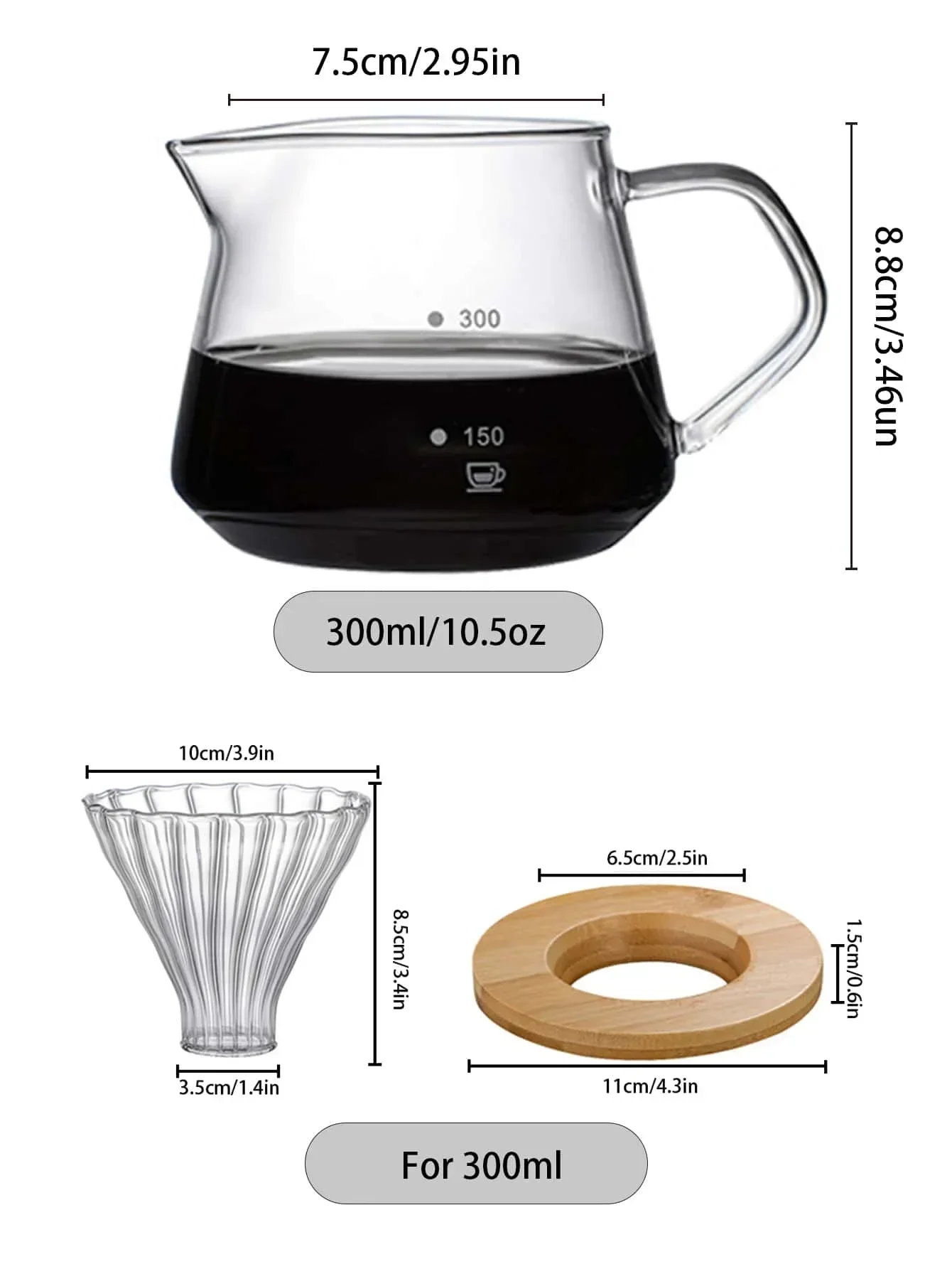 Punana 600ml Pour Over Coffee  - Coffee Equipment Pour Over のレビューと価格
